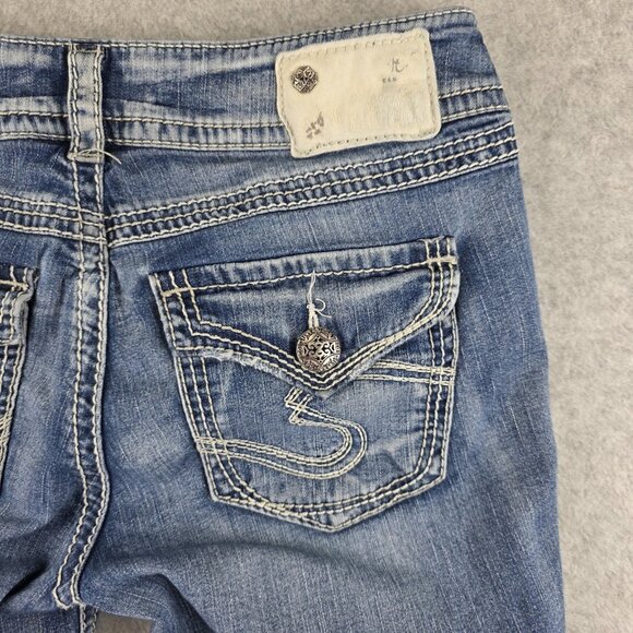 Silver Jeans Co. Suki Surplus Capri Jeans Womens 27 Blue Mid Rise Crop - Picture 3 of 10